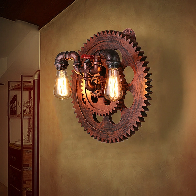 Corridor Restaurant Living Room Bedroom Industry Wind Retro Loft Art Wood Wall Lamp (WH-VR-54)