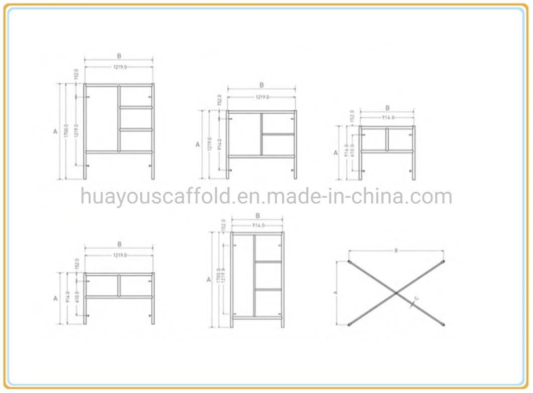 Hot Galvanized Q235 European Facade Layher Construction 2*0.73m Scaffolding /Scaffold Frame