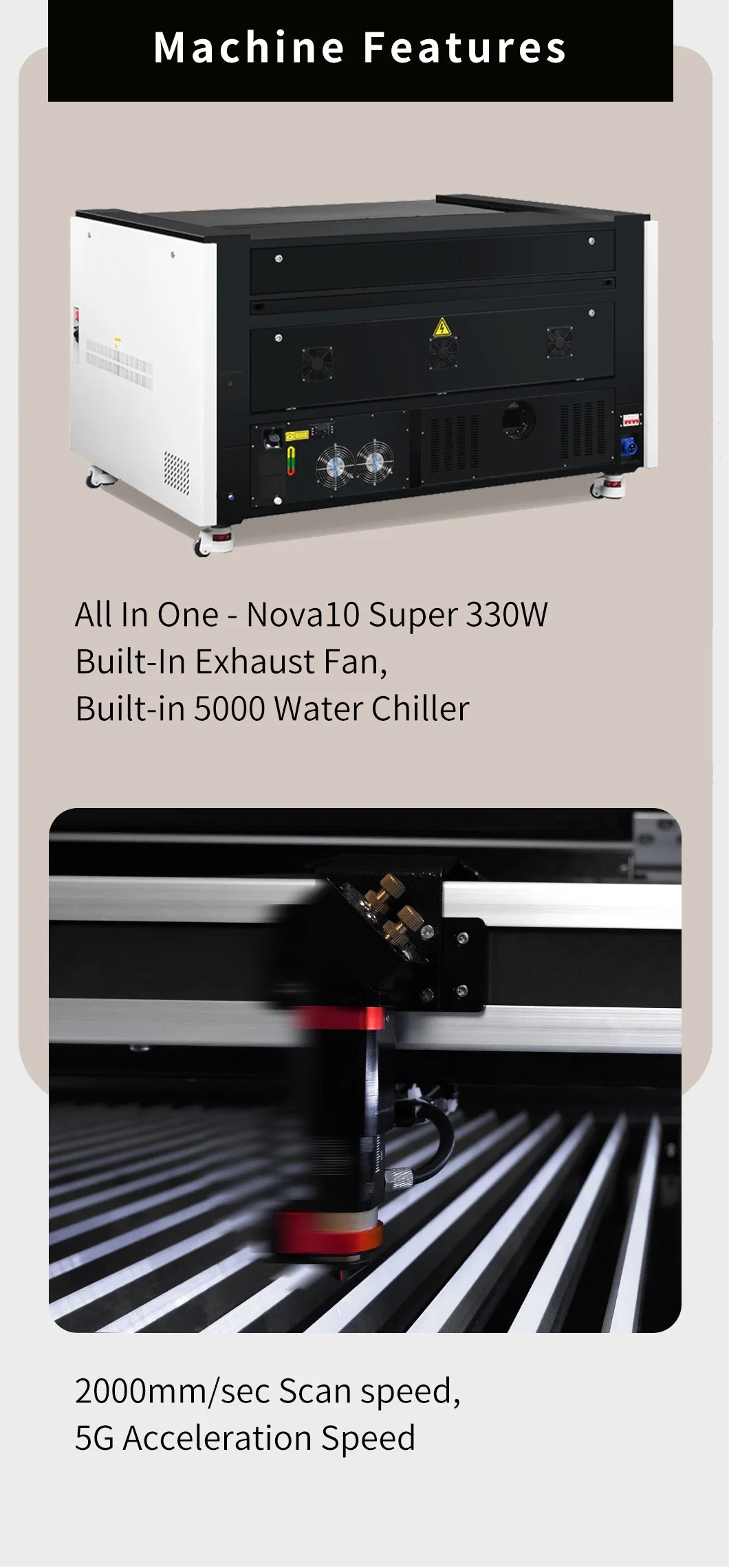 Fully Enclosed 1070 7010 RF30W/60W Metal Tube Aluminum Engraving Machine for Decoration Advertising Craft Industry with 2000mm/S Engraving Speed
