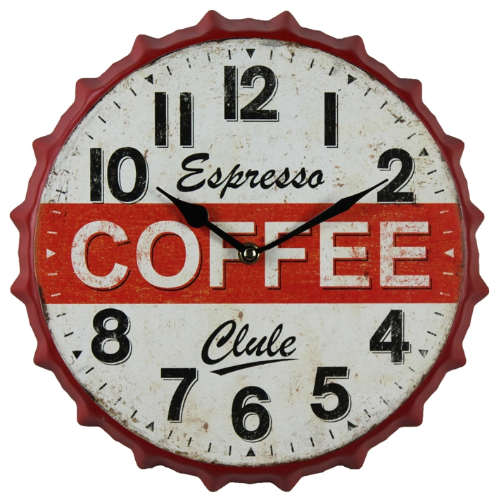 Latest Antique Beer Bottle Cap Special Wall Clock Customized Advertising Promotional Metal Beer Cap Bottle Cap Shape Wall Clocks