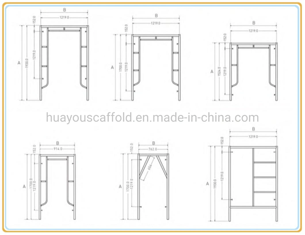 Hot Galvanized Q235 European Facade Layher Construction 2*0.73m Scaffolding /Scaffold Frame
