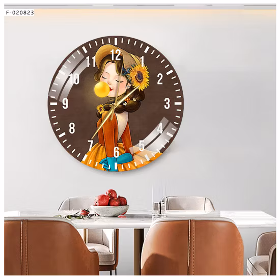 Living Room Wall Painting Round Crystal Wall Clock Art Painting Clock Luxury Customized Frame