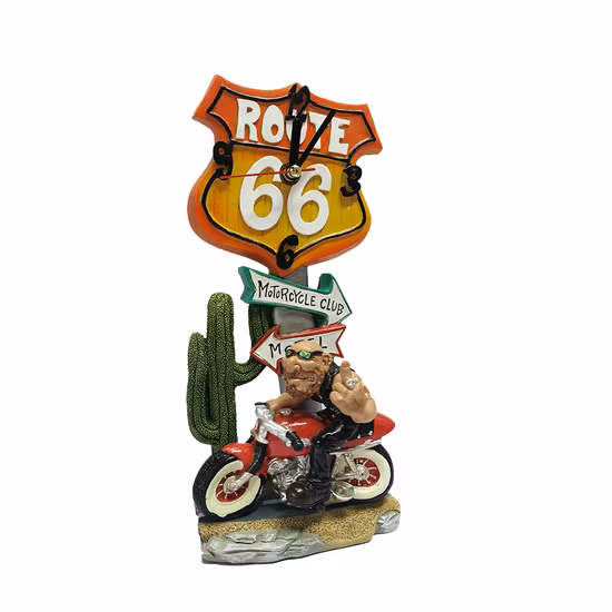 Resin Fashion Garden Balcony Shop Courtyard Desktop with Motorcycle Battery Clock Decoration Ornaments